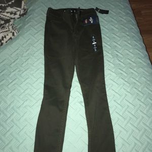 Hollister olive high rise jean leggings